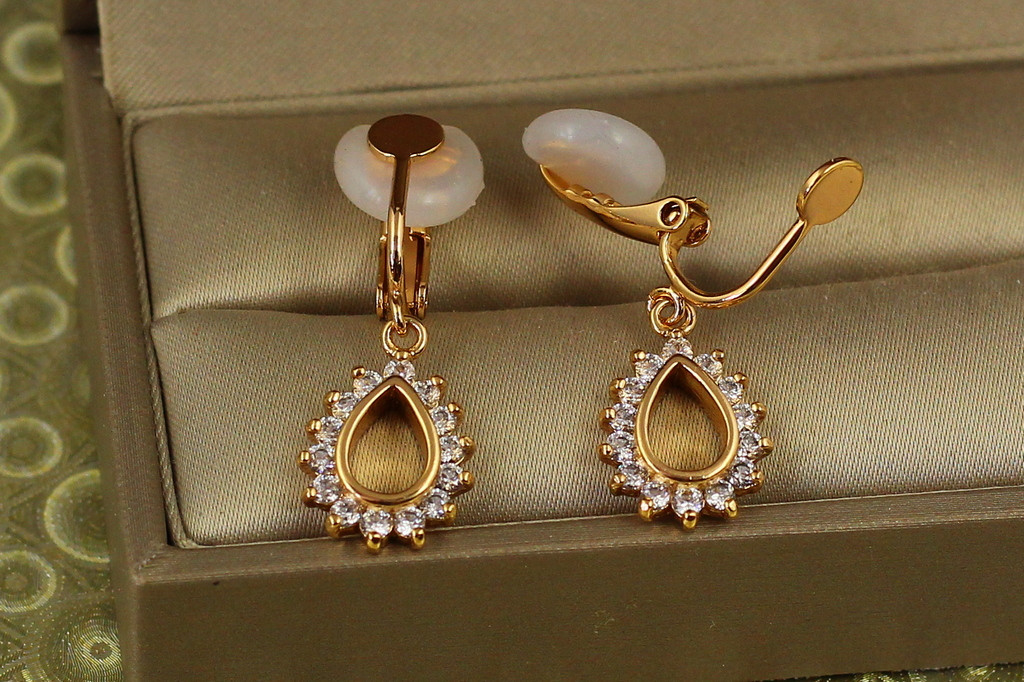 Сережки кліпси Xuping Jewelry крапельки 3,2 см золотисті