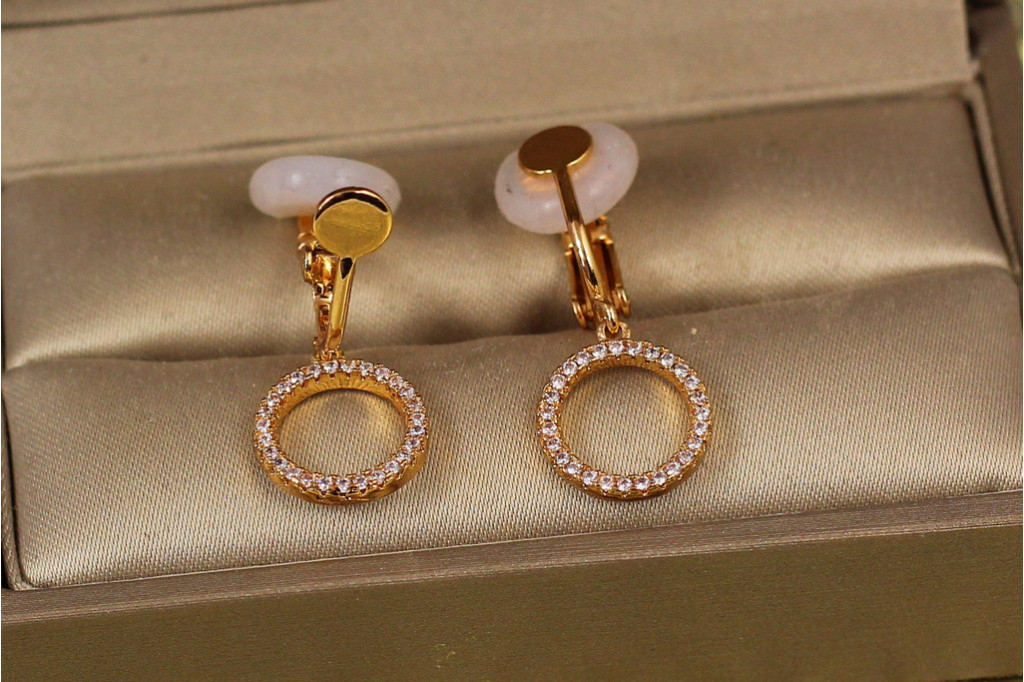 Сережки кліпси Xuping Jewelry обруч 2,9 см золотисті