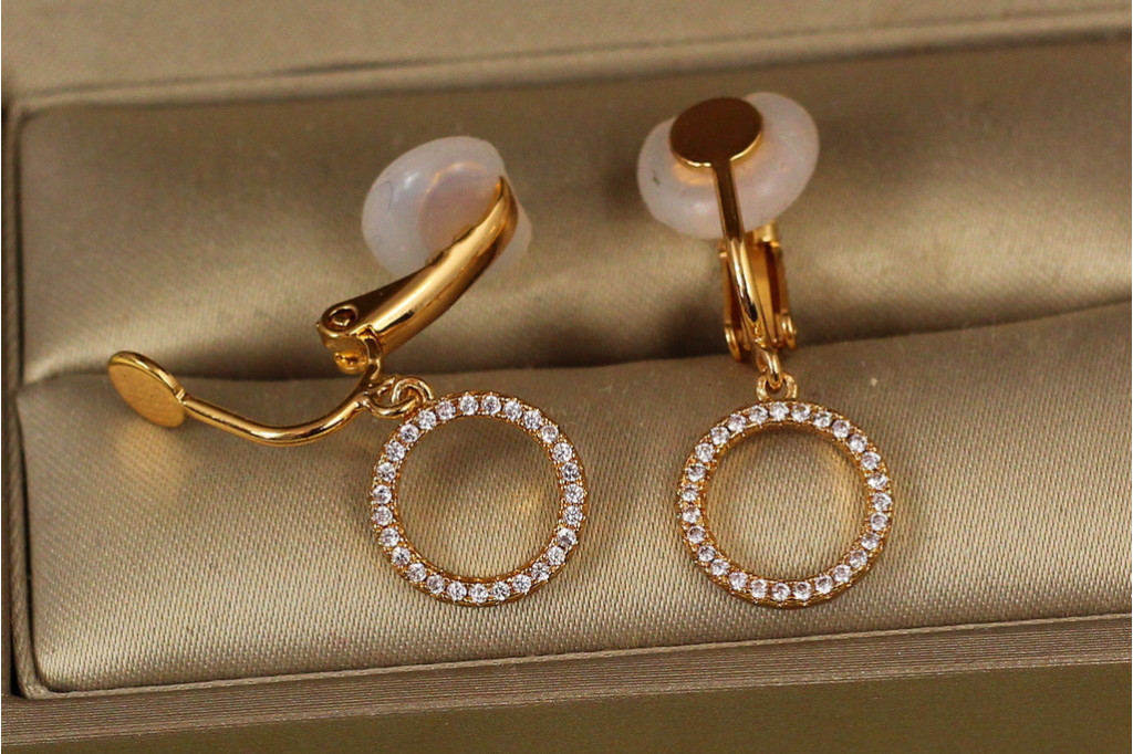 Сережки кліпси Xuping Jewelry обруч 2,9 см золотисті