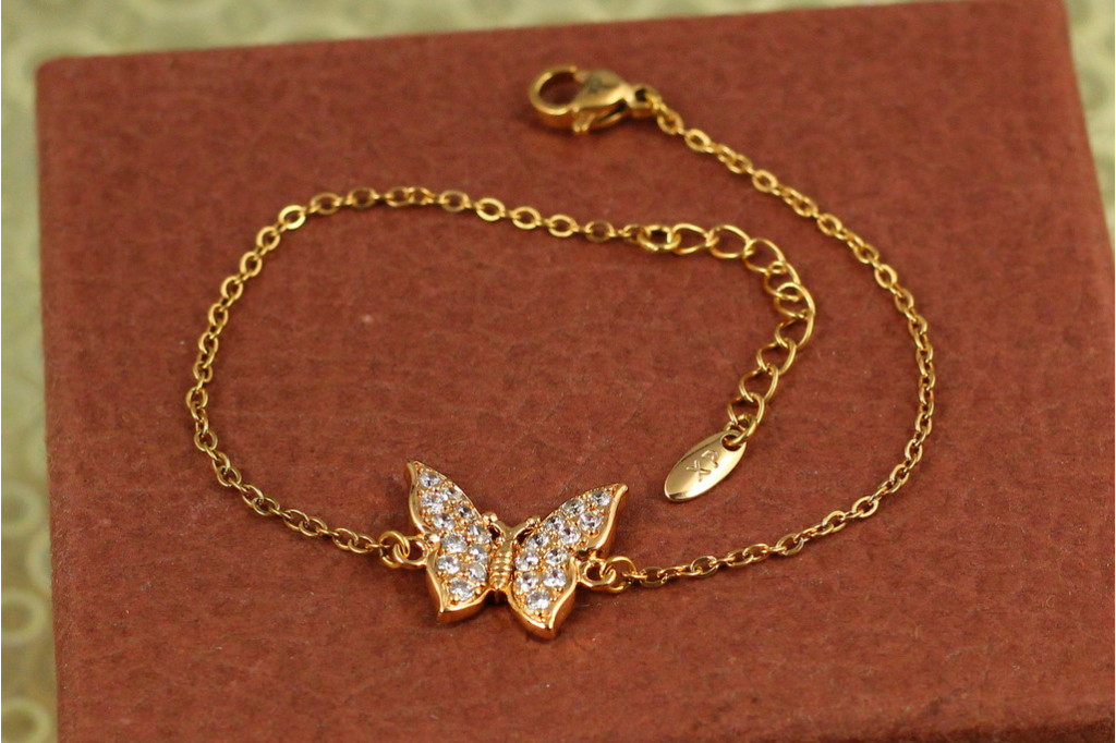 Браслет Xuping Jewelry большая бабочка 17 см золотистый