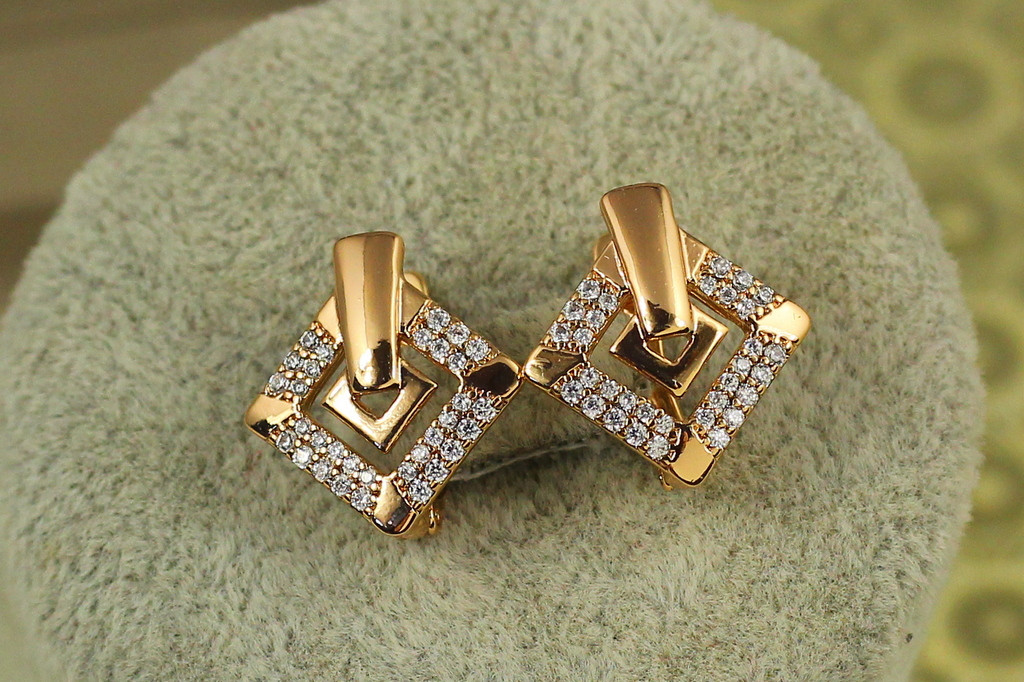 Серьги Xuping Jewelry  Бавария 1,7 см золотистые