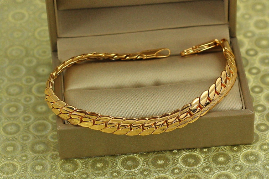 Браслет Xuping Jewelry снейк с огранкой 20 см 7 мм золотистый