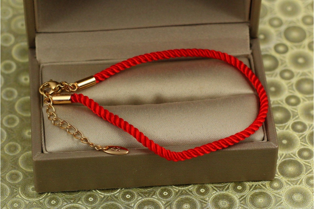 Браслет Xuping Jewelry  красная нить 18 см золотистый