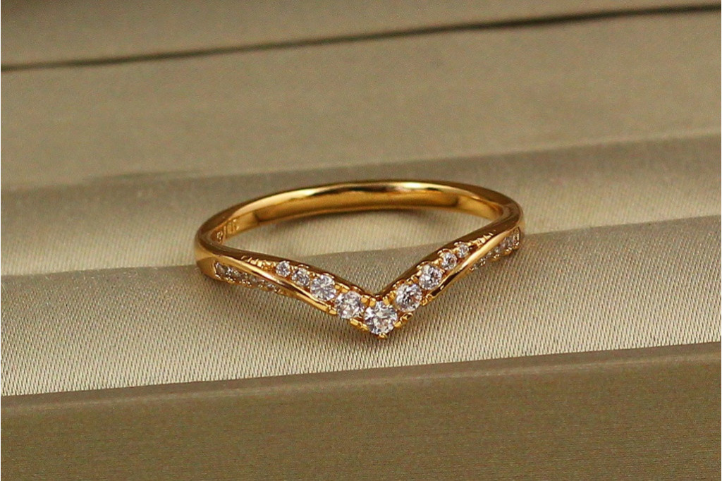 Кольцо Xuping Jewelry галочка р 20  золотистое