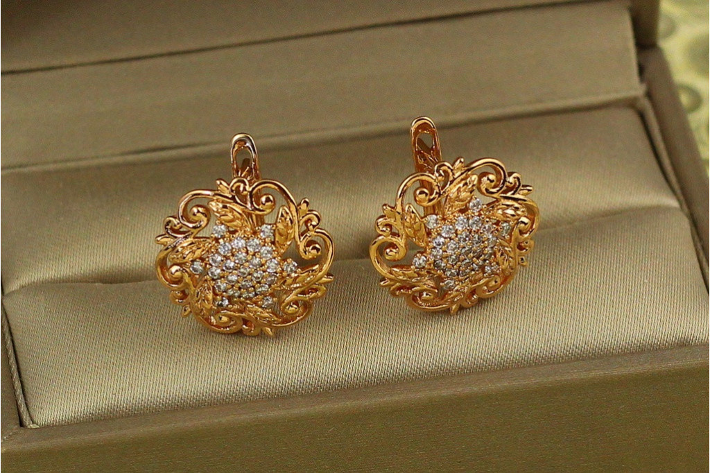 Сережки Xuping Jewelry Окамі 1,7 см золотисті