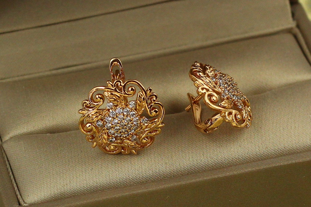 Сережки Xuping Jewelry Окамі 1,7 см золотисті
