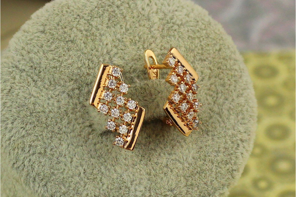 Серьги Xuping Jewelry Осадки 1,8 см золотистые