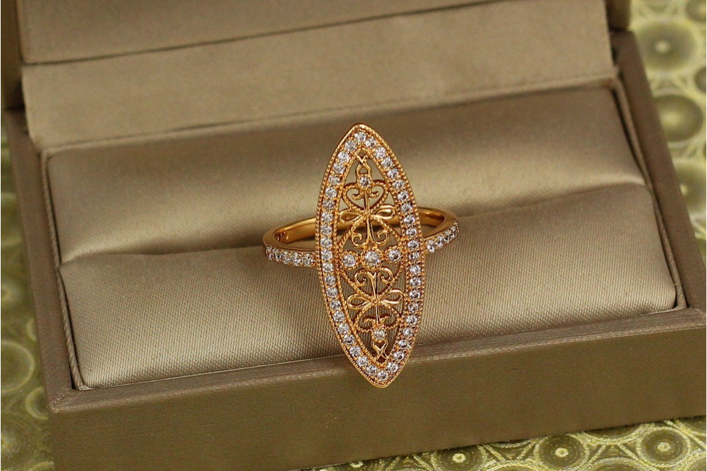 Кільце Xuping Jewelry Вінтаж р 19 золотисте