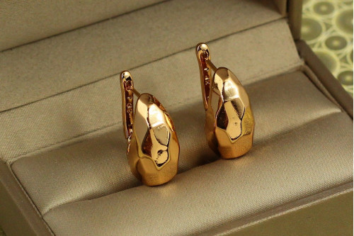 Серьги Xuping Jewelry Фацет 1,9 см золотистые