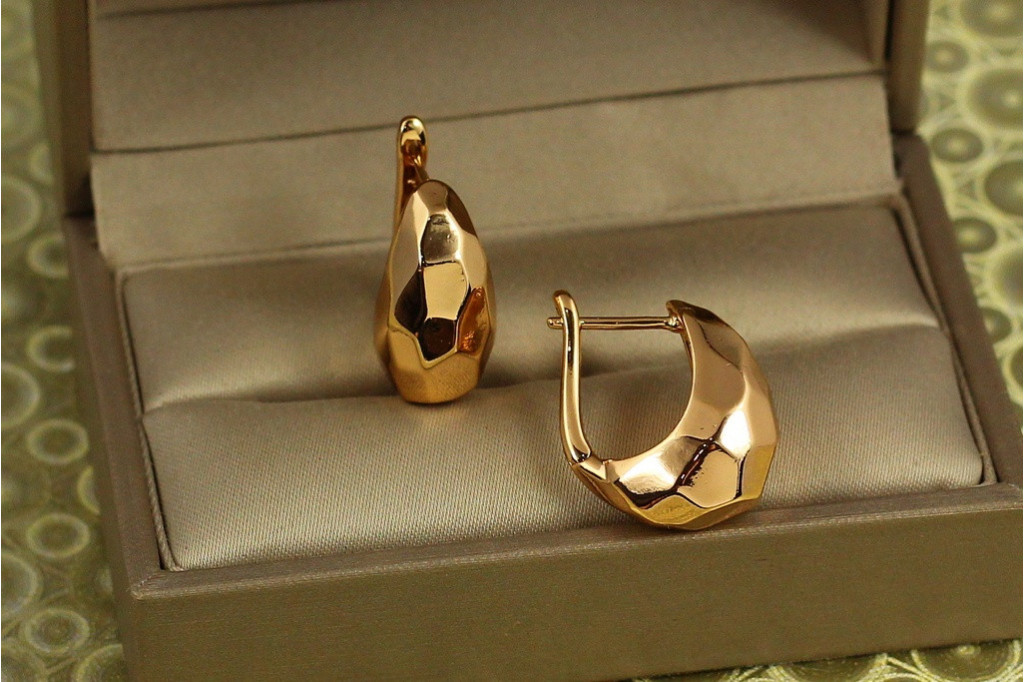 Серьги Xuping Jewelry Фацет 1,9 см золотистые