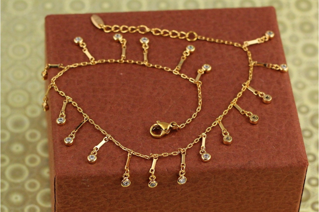 Браслет Xuping Jewelry на ногу Бедла 22 см добавка цепи 4 см золотистый