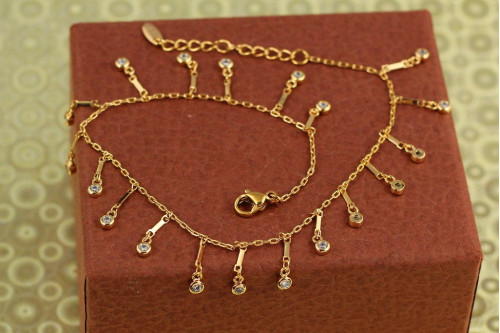 Браслет Xuping Jewelry на ногу Бедла 22 см добавка цепи 4 см золотистый
