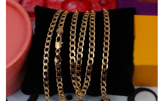 Ланцюг Xuping Jewelry панцирний з довгими ланками 50 см 4 мм золотистий