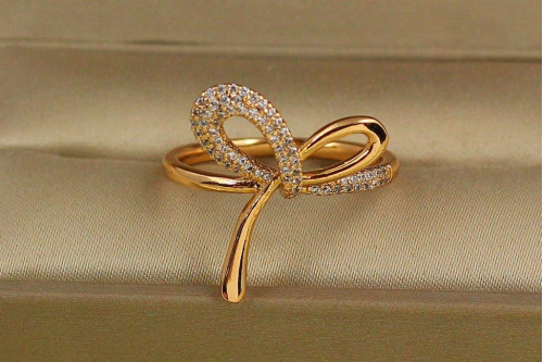 Кольцо Xuping Jewelry завязка бантик р 20 золотистое