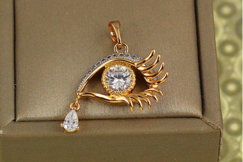 Кулон Xuping Jewelry глаз с родием со слезинкой 1,7 см золотистый