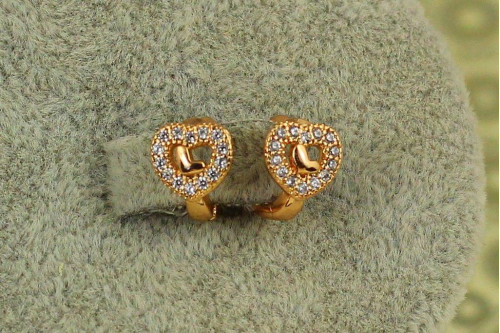 Сережки дитячі Xuping Jewelry сердечка 1 см золотисті