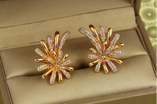 Сережки Xuping Jewelry Феєрверк 2,6 см золотисті