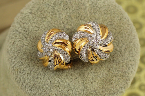 Сережки Xuping Jewelry Агаф'я з родієм 1,7 см золотисті