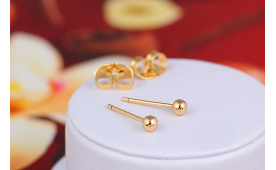 Сережки гвоздики Xuping Jewelry кульки 3 мм золотисті