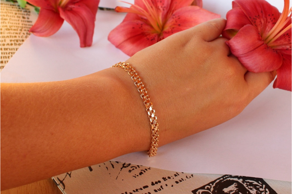 Браслет Xuping Jewelry бісмарк 23 см 5 мм золотистий