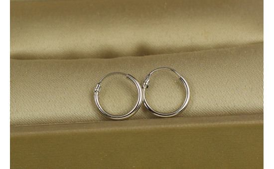 Серьги Xuping Jewelry тоненькие колечки 1 см серебристые