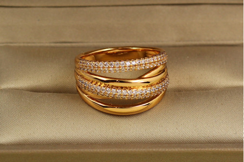 Кольцо Xuping Jewelry Вязка р 20 золотистое
