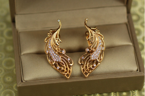 Сережки Xuping Jewelry Пава 3,6 см золотисті