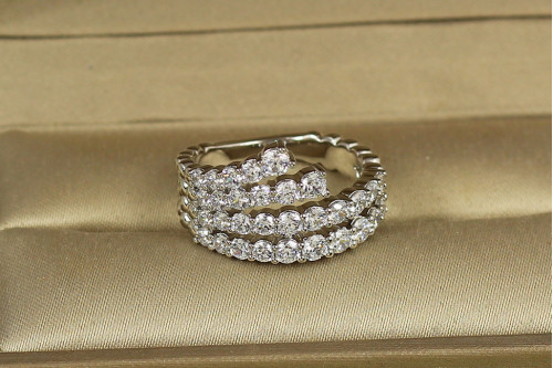 Кільце Xuping Jewelry Аріель з крупними камінцями р 18 сріблясте