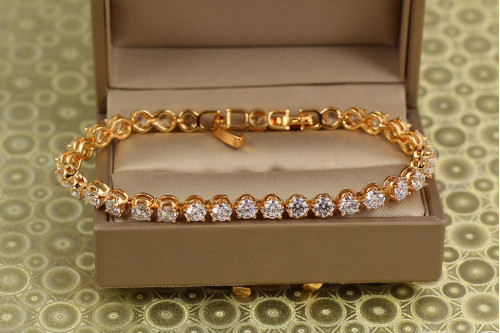 Браслет Xuping Jewelry крупні камені по всій довжині 20 см 5 мм золотистий