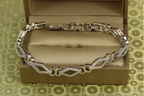 Браслет Xuping Jewelry ромби 19 см 7 мм сріблястий