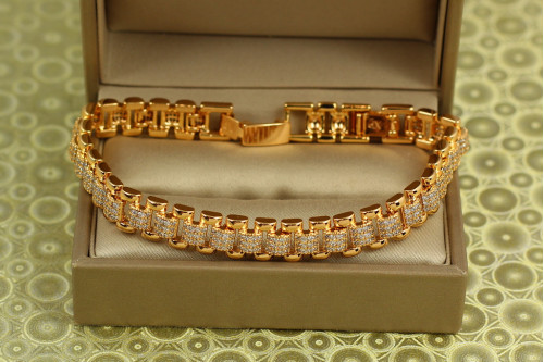 Браслет Xuping Jewelry Вплетена стрічка 19 см 9 мм золотистий