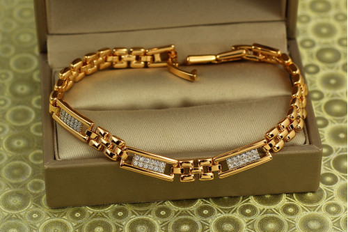Браслет Xuping Jewelry трійка з родієм 19 см 6 мм золотистий