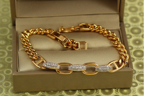 Браслет Xuping Jewelry Лауреат з родієм 17 см 8 мм золотистий