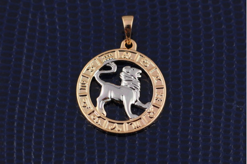 Кулон зодиак Xuping Jewelry лев с родием 2 см золотистый