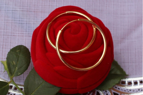 Сережки кільця Xuping Jewelry 4 см золотисті