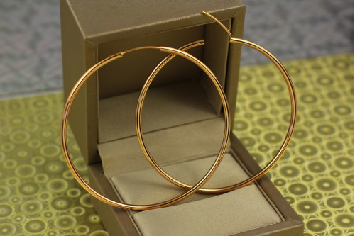 Сережки кільця Xuping Jewelry 6 см золотисті