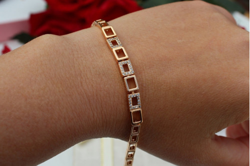 Браслет Xuping Jewelry квадратики 21 см золотистий