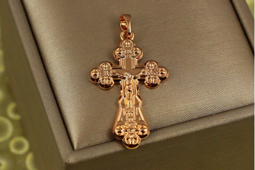 Хрестик Xuping Jewelry трилисниковий Висунення 3.3 см золотистий