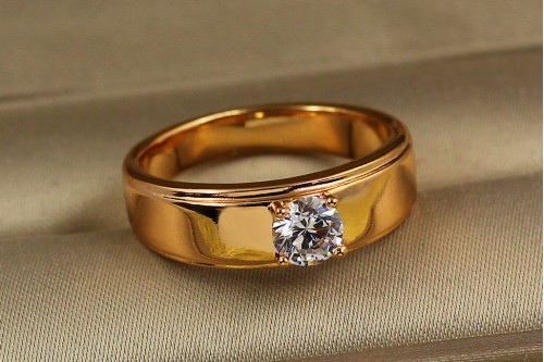 Кольцо  Xuping Jewelry Помолвка р 17 золотистое