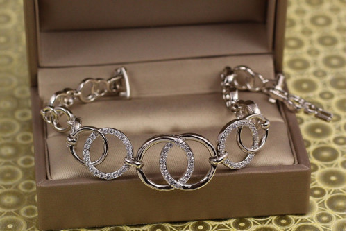 Браслет Xuping Jewelry офіційне обручення 17 см 16 мм сріблястий