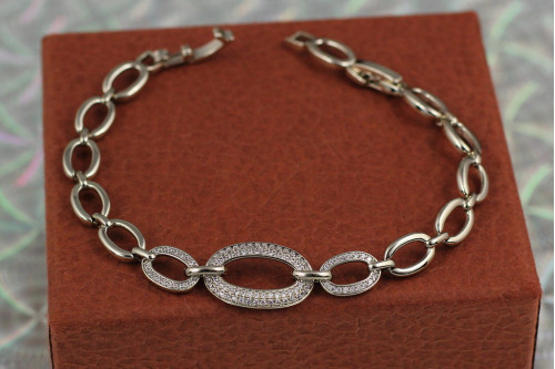 Браслет Xuping Jewelry родзинка 21 см 12 мм сріблястий