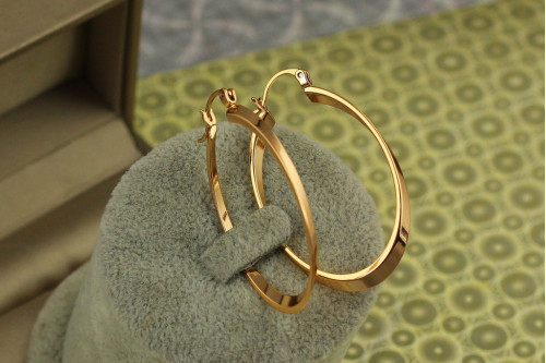 Сережки кільця Хuping Jewelry овальні кільця 4,5 см золотисті