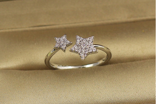 Кільце Xuping Jewelry Дві зірки р 18+ сріблясте