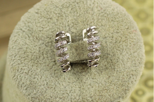 Серьги  Xuping Jewelry Пружина 1.6 см серебристые