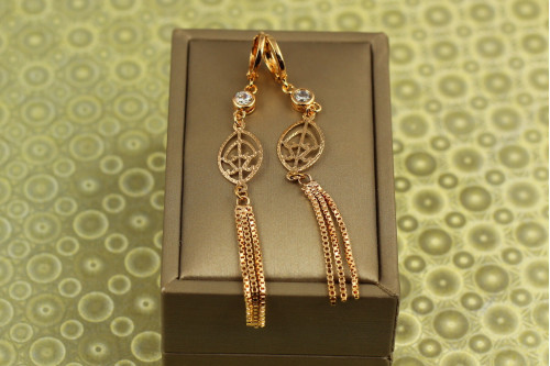 Сережки підвіски Хuping Jewelry Ловець снів 7 см золотисті