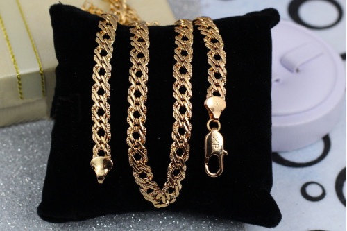 Ланцюг Xuping Jewelry ромб з огранюванням 50 см 6 мм золотистий