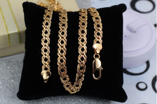 Ланцюг Xuping Jewelry ромб з огранюванням 60 см 6 мм золотистий
