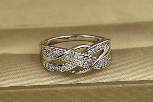 Кільце Xuping Jewelry Переплет р 19 сріблясте