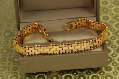 Браслет Xuping Jewelry Трак 19 см 8 мм золотистий