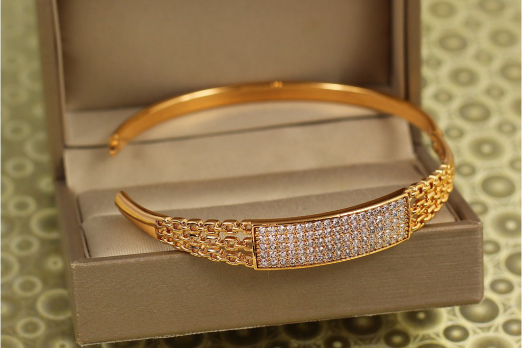 Браслет бенгл Xuping Jewelry Переправа від 17см до 19 см золотистий